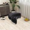 32.7" W Upholstered Half Crescent Moon Storage Bench Large Ottoman With Tray Serve As Side Table Soft Padded Seat Dressing Shoe Bench Foot Rest For Living Room, Entryway, Hallway (Black Chenille) view 1