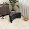 32.7" W Upholstered Half Crescent Moon Storage Bench Large Ottoman With Tray Serve As Side Table Soft Padded Seat Dressing Shoe Bench Foot Rest For Living Room, Entryway, Hallway (Black Chenille) view 2