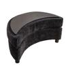 32.7" W Upholstered Half Crescent Moon Storage Bench Large Ottoman With Tray Serve As Side Table Soft Padded Seat Dressing Shoe Bench Foot Rest For Living Room, Entryway, Hallway (Black Chenille) view 4