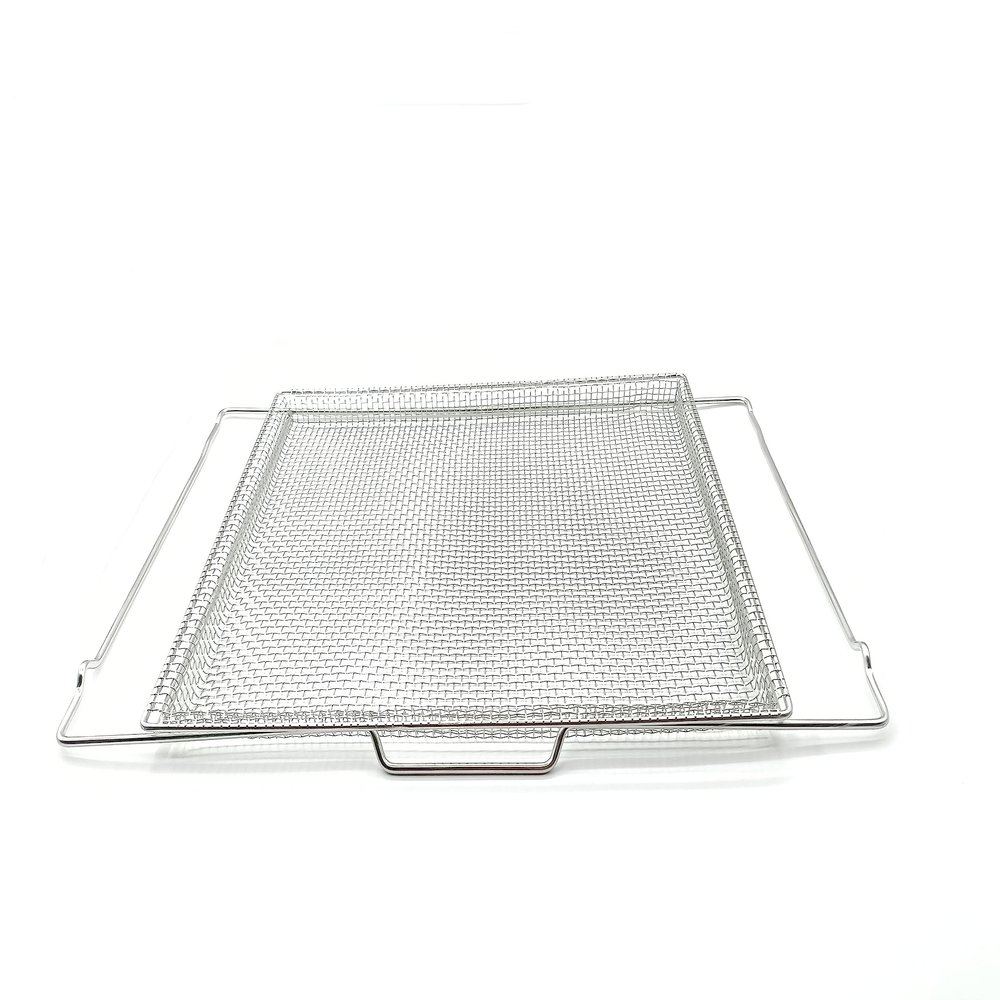 Delixike Air Fryer Tray Replacement, Silver, 18.4 x 15.3 x 0.8 inch, Uniform Heating, No-Flip Cooking