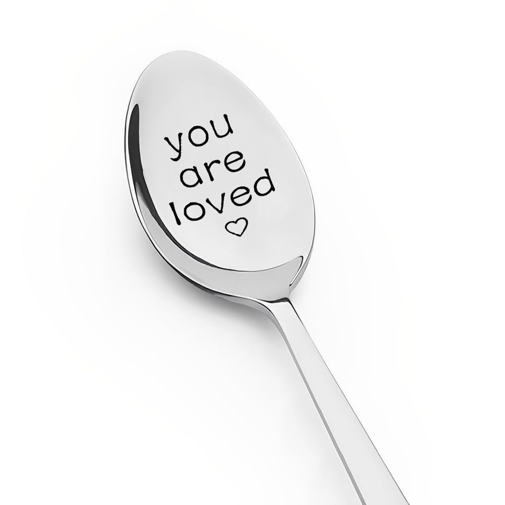 Boyfriend Husband Anniversary Birthday Gift from Wife Girlfriend Christmas Gift for Daughter Son Mom Dad Spoons Engraved Long Distance Relationship Gifts for Women Men You Are Loved Spoon