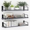 EALLRINEC Floating Shelves - 24 Inch Wall Mounted Set of 3, Rustic Wood Storage Shelves for Living Room (Grey) view 1