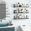 EALLRINEC Floating Shelves - 24 Inch Wall Mounted Set of 3, Rustic Wood Storage Shelves for Living Room (Grey) view 4