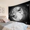 LB Halloween Full Moon Tapestry, Horror Black Crow with Bat on Grey and Black Night Sky Wall Tapestry for Bedroom, Creppy Bat Wall Hanging Tapestry Wall Art for Living Room Home Decor, 92.5 x 70.9 view 4