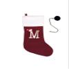 infleesh 20 Inches Monogrammed Christmas Stockings with Letters,Super Soft Christmas Stockings Large Monogram Stockings Red Letter Stockings for Christmas Holiday Xmas Gift view 1