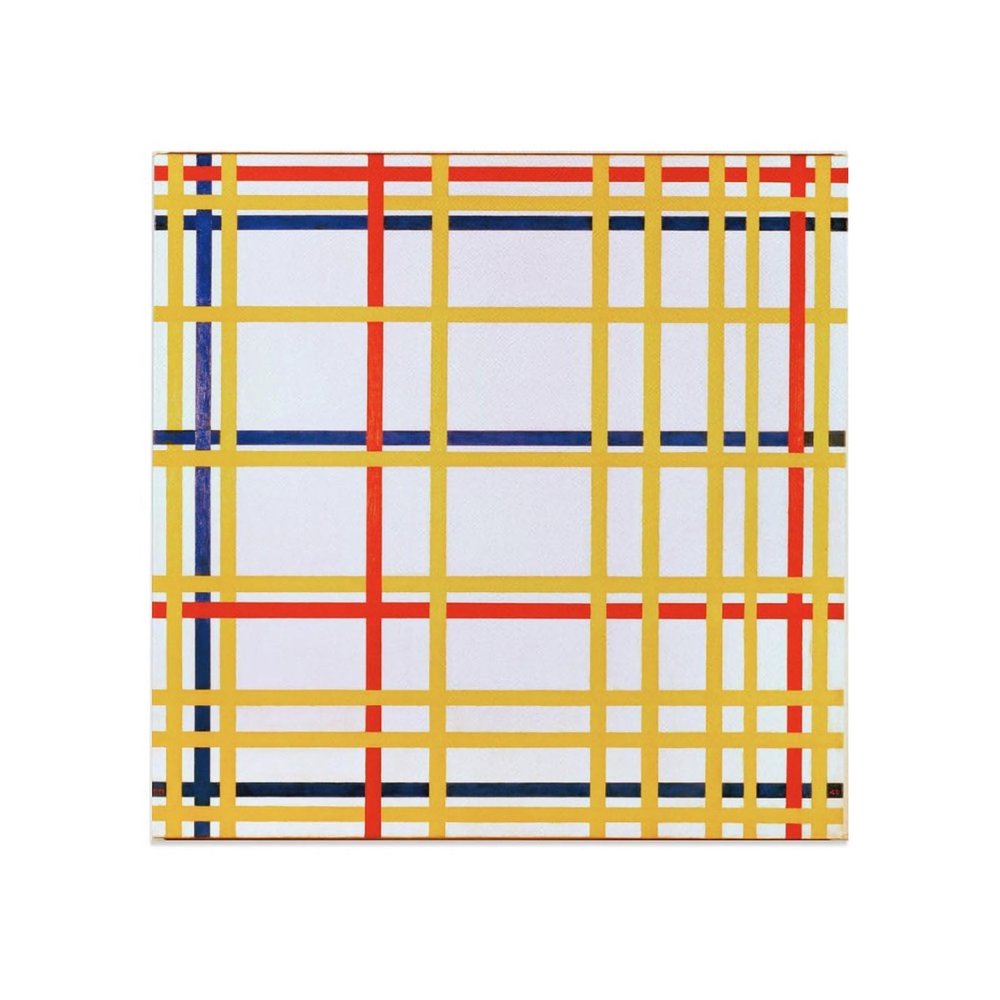 LEES TOSS Piet Mondrian New York City 1 Canvas Poster Bedroom Decor Sports Landscape Office Room Decor Gift Wall Art Decor Print Picture Paintings for Living Room Unframe:12x12inch(30x30cm)