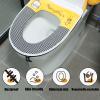 AOKLEY Toilet Seat Cushion Covers Soft Plush Toilet Lid, Tank, Seat Top Cover 3 Piece Set Toilet Seat Cover Set 3 Piece with Storage Bags Machine-Washable, Easy-Install (Cyan) view 3