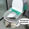AOKLEY Toilet Seat Cushion Covers Soft Plush Toilet Lid, Tank, Seat Top Cover 3 Piece Set Toilet Seat Cover Set 3 Piece with Storage Bags Machine-Washable, Easy-Install (Cyan) view 4