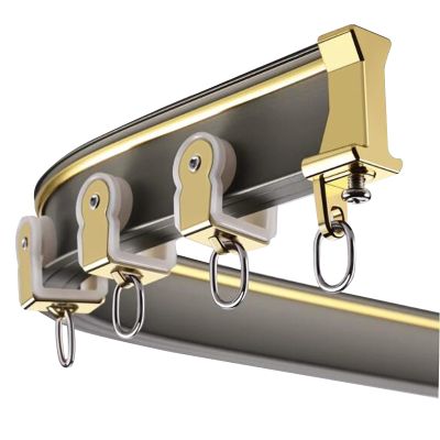 Bendable Curtain Track - 8ft 10ft12ft 14ft 16ft 20ft, Home Commercial Room Divider Curtain Rod Aluminum Alloy, for Hospital/Gazebo/Rv Window, Ceiling Mount ( Color : Champagne , Size : 100cm/3.3ft/39.