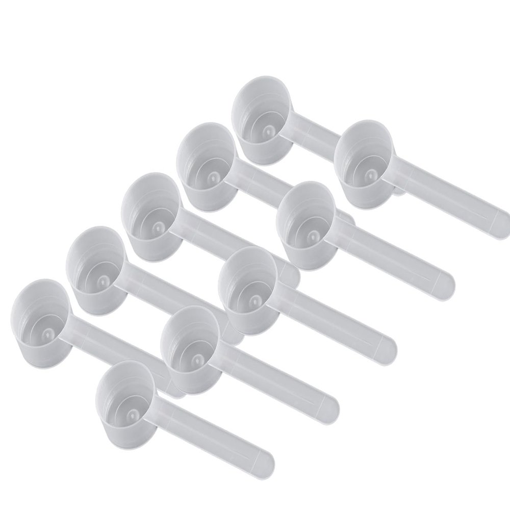 14.8 mL Plastic Measuring Packaging Scoop (= 1 Tablepoon/ = 3 teaspoon/ = 14.8 cc/ = 1/2 fl oz), Long Handle - to Measure and Dispense Spices, Granules, Powders, for Seeds Packing (10)