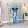 Craft Room Ribbon Holder Organizer Rack Ribbon Rack 10 Tier, Large Metal Scarf Holder/Pants Display Stand for Hold Storage Packaging Wrapping Paper Tissue Sheets, Wheeled Pole Shelf Removable (Color view 1