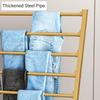 Craft Room Ribbon Holder Organizer Rack Ribbon Rack 10 Tier, Large Metal Scarf Holder/Pants Display Stand for Hold Storage Packaging Wrapping Paper Tissue Sheets, Wheeled Pole Shelf Removable (Color view 3