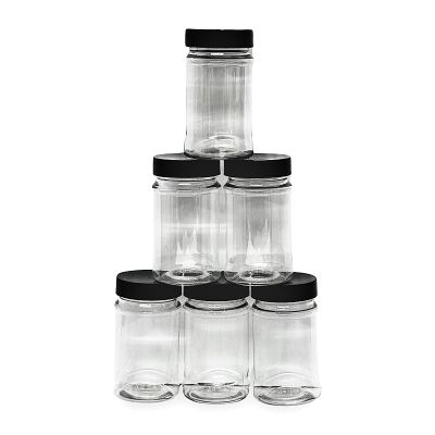 6 Pack of Plastic Jars with Screw Caps