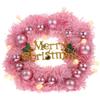 BCOATH 1Set Pre-Lighted Christmas Wreath with String Lights Decorative Outdoor Hanging Wreath for Home Decoration Ornament with Merry Christmas Sign for Holiday Party Supplies view 2