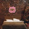 BCOATH 1Set Pre-Lighted Christmas Wreath with String Lights Decorative Outdoor Hanging Wreath for Home Decoration Ornament with Merry Christmas Sign for Holiday Party Supplies view 3