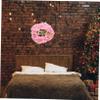 BCOATH Wreath Pink Home Accessories Wreaths for Front Door Pink Home Decor Holly Berry Wreaths Front Door Decorations Garland with Lights Supplies Props PVC view 3