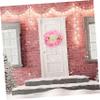 BCOATH Wreath Pink Home Accessories Wreaths for Front Door Pink Home Decor Holly Berry Wreaths Front Door Decorations Garland with Lights Supplies Props PVC view 4