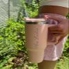 Personalized Large 40 oz Matte Finish Tumbler Double Wall Insulated Screw Lid with Straw (Grey) view 2