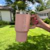 Personalized Large 40 oz Matte Finish Tumbler Double Wall Insulated Screw Lid with Straw (Grey) view 3