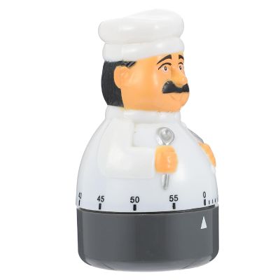 Beaupretty Chef Shape Kitchen Timer Large Display Cartoon Clock Wind up Timer for Baking Cooking Yoga