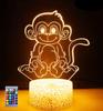Jinnwell 3D Monkey Night Light Lamp Illusion 16 Color Changing Table Desk Decoration Lamps Gift with Acrylic Flat ABS Base USB Cable Toy view 1