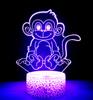 Jinnwell 3D Monkey Night Light Lamp Illusion 16 Color Changing Table Desk Decoration Lamps Gift with Acrylic Flat ABS Base USB Cable Toy view 2