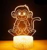 Jinnwell 3D Monkey Night Light Lamp Illusion 16 Color Changing Table Desk Decoration Lamps Gift with Acrylic Flat ABS Base USB Cable Toy view 4