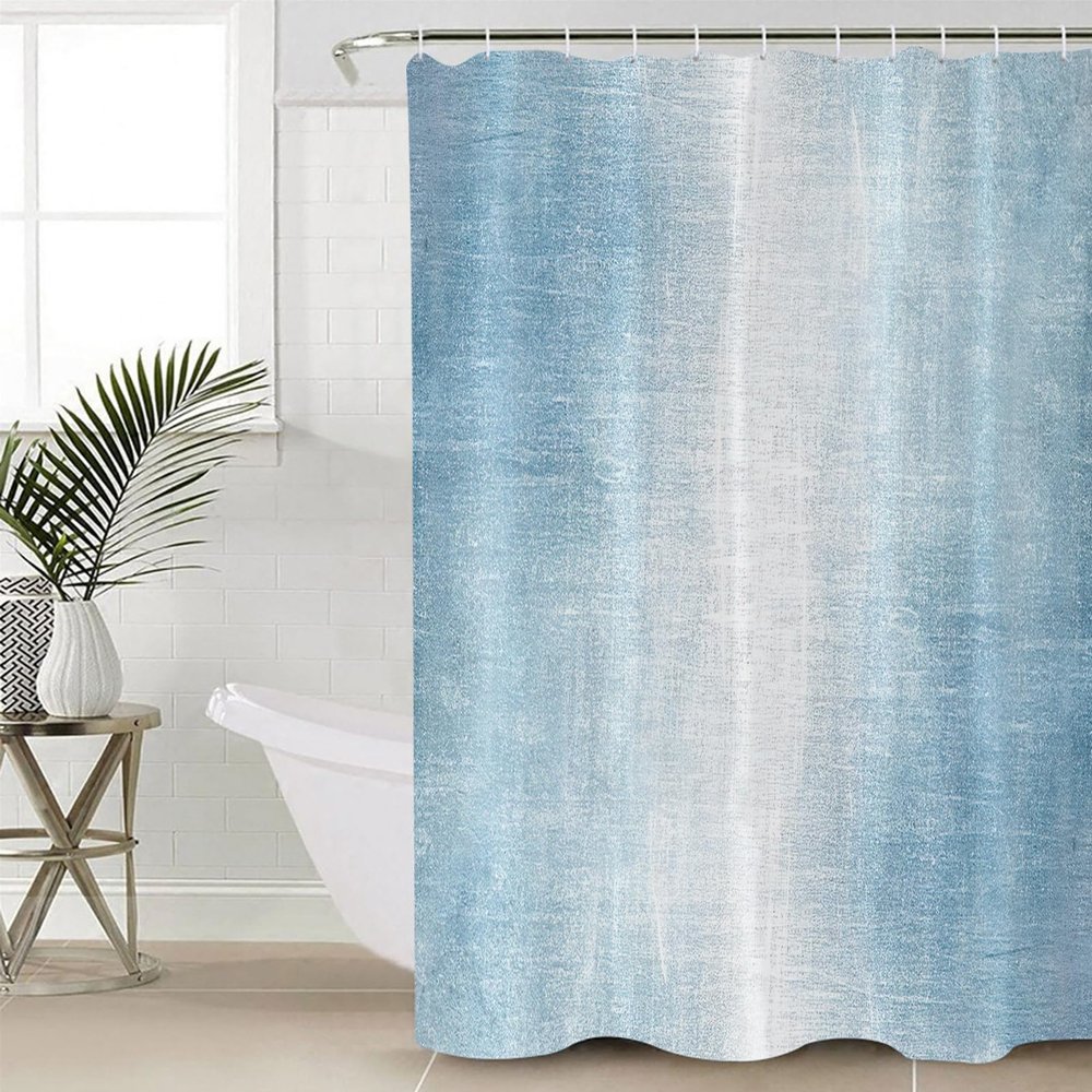 Double Love Abstract Sky Blue Bathroom Curtain 96 Inch Shower Curtain with Hooks, Waterproof Polyester Bath Curtain Washable Bathtub Curtain Modern Abstract Minimalist Painting Art 72''x 96''