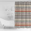 Double Love Boho Indian Bathroom Curtain 72 Inch Shower Curtain with Hooks, Waterproof Polyester Bath Curtain Washable Bathtub Curtain Southwest African Traditional Geometric Stripes 48''x 72'' view 2