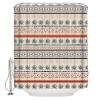Double Love Boho Indian Bathroom Curtain 72 Inch Shower Curtain with Hooks, Waterproof Polyester Bath Curtain Washable Bathtub Curtain Southwest African Traditional Geometric Stripes 48''x 72'' view 3