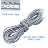 Yardwe 4pcs Replacement Cord for Anti Gravity Chair, Repair Cord for Recliners Chair, Replacement Laces Cord Kit for Lounge Chair Bungee Beach Chair Bungee Chair (Grey) view 3