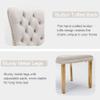 Rhomtree Contemporary Button Tufted Dining Chairs High-end Velvet Upholstered Dining Chairs with Nailhead Back and Ring Pull Trim Wood Kitchen Chairs for Dining Room (Beige 03, Set of 2) view 4