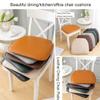 2/4 Pack Dining Chair Cushion, Horseshoe PU Leather Seat Cushion, Dining Room Chair Pads With Non Skid Rubber Back, Kitchen Chair Cushions With Waterproof And Breathable ( Color : Brown , Size : 43*40 view 2