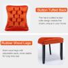 Rhomtree Contemporary Button Tufted Dining Chairs High-end Velvet Upholstered Dining Chairs with Nailhead Back and Ring Pull Trim Wood Kitchen Chairs for Dining Room (Orange, Set of 4) view 4