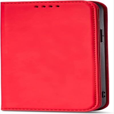 KAVJU Wallet Case for iPhone 14/14 Max/14 Pro/14 Pro Max, Leather Wallet Case, Shockproof Strong Magnetic Flip Cover Case with Card Slot Kickstand Function (Color : Red, Size : 14 6.1")