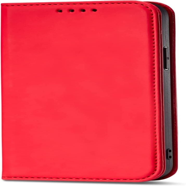 KAVJU Wallet Case for iPhone 14/14 Max/14 Pro/14 Pro Max, Leather Wallet Case, Shockproof Strong Magnetic Flip Cover Case with Card Slot Kickstand Function (Color : Red, Size : 14 6.1")