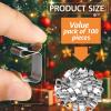 100 Pcs Lights Gutter Hook Clips for Hanging Outdoor Holiday Galvanized Lights Roof Hooks Christmas for Outside String Gutter Hangers Outdoor Seasonal Lighting for Halloween Xmas Decor (21 x 14.5 mm) view 2