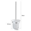 DLUXCA Toilet Brush Holders with Glass Caddy Cup Holder Punch Bath Wall Shelf Matte Silver Aluminum Handle Bathroom Cleaning Tools Bathroom Toilet Brush Holder view 2