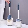 DLUXCA Toilet Brush Long Handle Soft Rubber Toilet Cleaning Brush with Base Bathroom Cleaning Tool Bathroom Accessories Set Bathroom Toilet Brush Holder (Color : B, Size : One Size) view 3