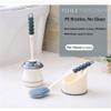 DLUXCA Toilet Brush Long Handle Soft Rubber Toilet Cleaning Brush with Base Bathroom Cleaning Tool Bathroom Accessories Set Bathroom Toilet Brush Holder (Color : B, Size : One Size) view 4
