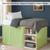 Cottington Lane Tailored Box Pleated College Dorm Sized Bed Skirt Twin XL, Hotel Quality Premium Brushed Microfiber Extra Long Bedskirt Twin XL 46 Inch Drop, Sage view 3