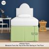 Cottington Lane Tailored Box Pleated College Dorm Sized Bed Skirt Twin XL, Hotel Quality Premium Brushed Microfiber Extra Long Bedskirt Twin XL 46 Inch Drop, Sage view 4