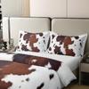 100% Organic Cotton Boys Girls Cowhide Duvet Cover King, Kawaii Cow Print Bedding Set For Kids Teens Adult Bedroom Decor, Black Brown Cow Spots Comforter Cover Farm Animal Skin Quilt Cover view 4