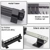 Retractable Closet Pull Out Rod Wardrobe, Bearing 35kg Adjustable Pants Rack, Aluminum Alloy Pull-Out Closet Valet Rod, Silent Slide Rail Wardrobe Hanger, Pull Out Closet Rod Extendable (Color : Blac view 4
