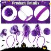 Censen 12 Pcs St. Patrick's Day Pom Pom Headbands Easter Spirit Party Headbands Tinsel Ponytail Headwear for Birthday Holiday(Purple) view 4