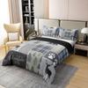 100% Cotton Rustic Patchwork Bedding Set Full, Checkered Buffalo Plaid Duvet Cover For Kids Teens Adult, Farmhouse Woodland Wildlife Bear Moose Elk Pine Trees Pattern Printed Comforter Cover view 3