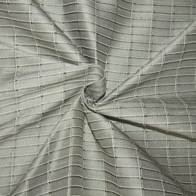 100% Silk Taffeta Jacquard Fabric Grey X Black Color 54" Wide TAFJ29[2]