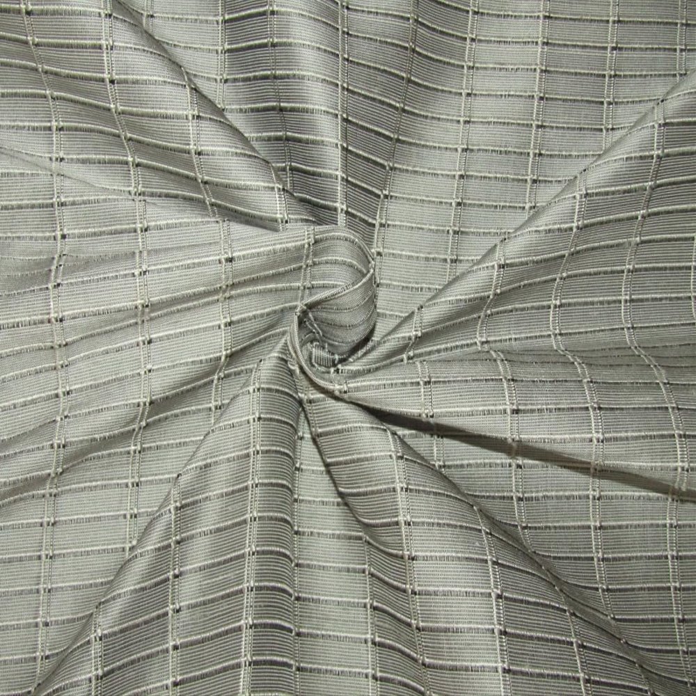 100% Silk Taffeta Jacquard Fabric Grey X Black Color 54" Wide TAFJ29[2]
