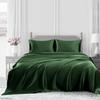 4 Pcs Satin Sheet Set Bed Set Queen Size Bed Set 4 Piece Olive Durable & Soft (Flat Sheet + Fitted 12'' + 2 Pillowcases) Bedding Satin Sheets view 2