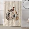 Shower Curtains for Bathroom, Fall Thanksgiving Pumpkin with Floral Golden Botanical Leaves Linen Shower Curtain Set Waterproof Fabric Bath Curtain with Hooks for Home Apartment Farmhouse 36x78 inch view 2